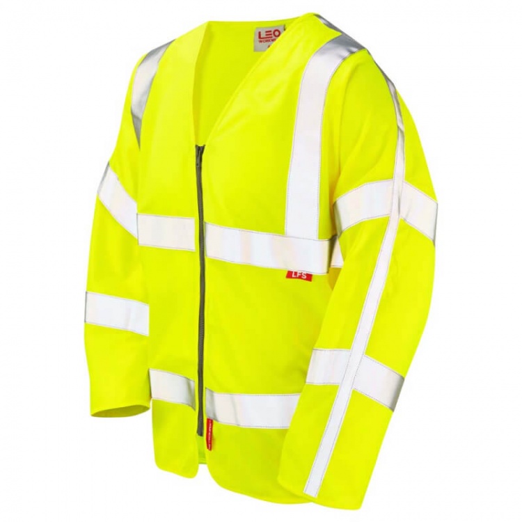 Leo Workwear S15-Y Merton Class 3 LFS Sleeved Zip Waistcoat Yellow